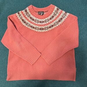 Vintage Woolrich Fair Isle sweater, crewneck, LP, Lambs Wool